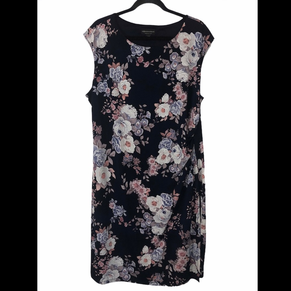 Floral draped sheath dress 18W